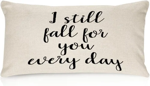 Miniatura 47 de Better When We are Together - Fundas de almohada lumbar de 12 x 20 pulgadas con citas divertidas de algodón y lino para sofá, decoración de sala
