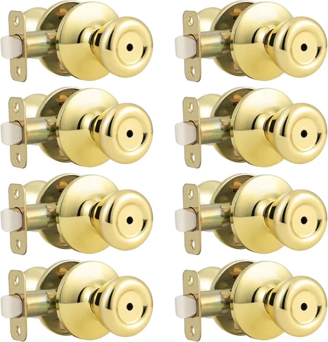 Miniatura 15 de GOBEKOR Paquete de 1 perillas para puerta de paso, pomos interiores de latón pulido sin llave, pomos de puerta de armario, pasillo, pomo de paso