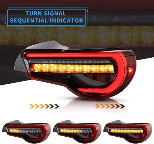Miniatura 3 de VLAND Luces traseras LED compatibles con Scion Fr-s 2013-2016 Toyota86/Subuaru Brz 2013-2020 con secuencial ámbar, conjunto de lámpara trasera LED