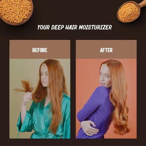 Miniatura 4 de Tratamiento capilar – Máscara restauradora de fenogreco para hombres y mujeres – Nutritiva, hidratante e hidratante – Mejor crecimiento del cabello
