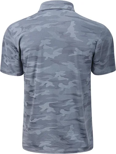 Miniatura 95 de TAPULCO Camisetas tipo polo de secado rápido para hombre, diseño de camuflaje, atléticas, ligeras, transpirables, casuales, para golf