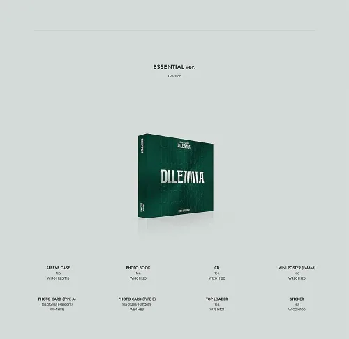 Genie Music ENHYPEN - Dimensión : Dilemma (1er álbum) [Essential Ver.] Álbum+CulturaRegalo coreano (pegatinas decorativas, tarjetas fotográficas)