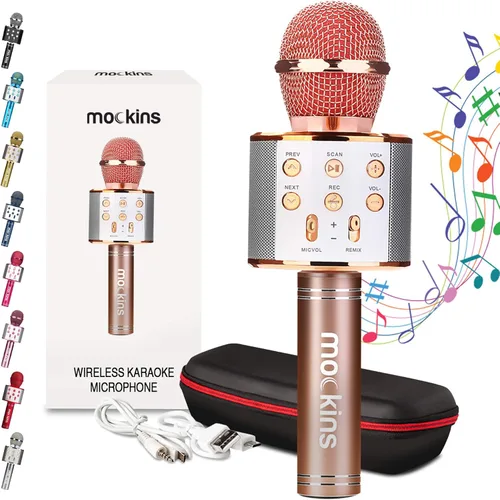 Miniatura 13 de Mockins Micrófono de Karaoke Bluetooth Negro para Niños con Altavoz Bluetooth Integrado Micrófono Inalámbrico de Karaoke Compatible con iPhone
