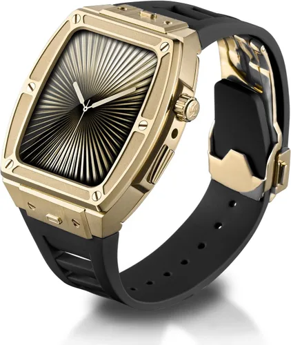 Funda de metal de lujo con correa para Apple Watch Series 10 de 1.812 pulgadas, funda protectora militar resistente contra golpes, diseño táctico