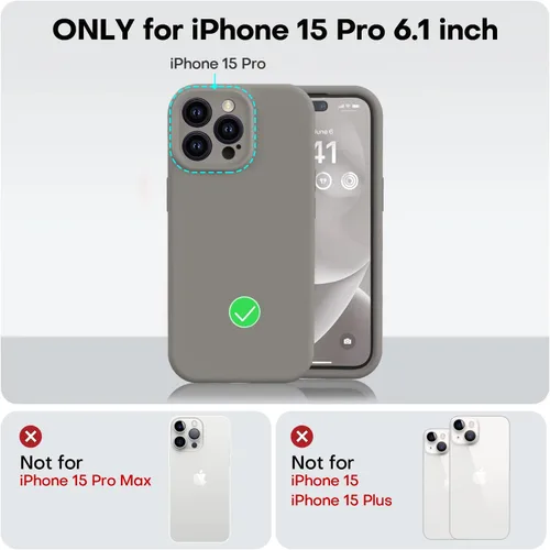 Miniatura 5 de Vooii Funda compatible con iPhone 15 Pro, silicona líquida Defender mejorada, [protección mejorada de la cámara]