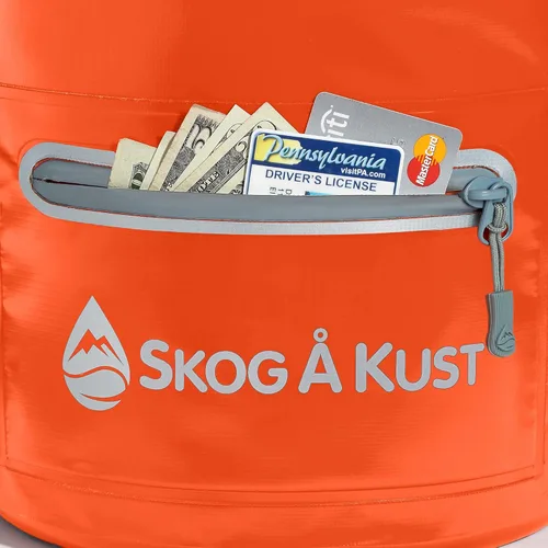 Miniatura 2 de Skog Å Kust DrySak - Bolsa impermeable con tapa enrollable para viajes y al aire libre - tamaños de 5, 10 y 20 litros Naranja