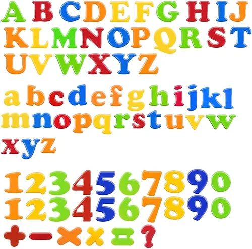 Miniatura 4 de RAEQKS Letras magnéticas, números, alfabeto, ABC, colorido, 123, refrigerador, imanes para nevera, vocabulario, juego de juguetes educativos