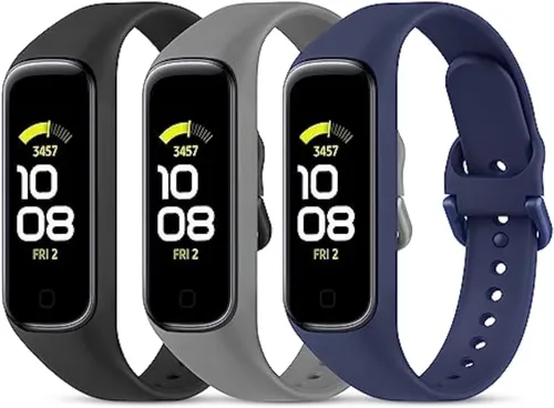 Miniatura 6 de Wanme Correas de repuesto para Samsung Galaxy Fit 2 Band para mujeres y hombres, paquete de 3 correas deportivas de silicona compatibles con Samsung