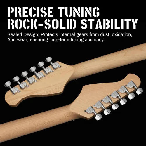 Miniatura 5 de AODSK - Guitarra eléctrica con amplificador, kit para principiantes de 39 pulgadas de cuerpo sólido de tamaño completo, todos los accesorios