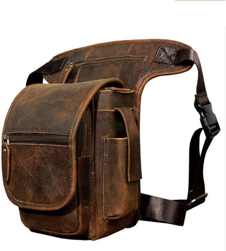 Miniatura 2 de Leathario - Bolsa de piel auténtica para hombre, bolsa de herramientas para la pierna táctica, bolsa de pierna, bolsa de riñonera para el muslo