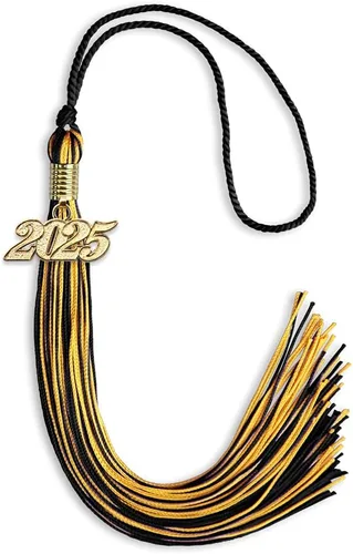 Miniatura 250 de Endea Graduation - Borla de doble color mixto con fecha dorada (negro/dorado antiguo, 2021)