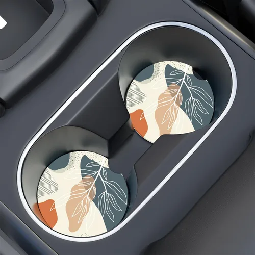 Miniatura 2 de Portavasos para automóvil, posavasos para portavasos de automóvil, paquete de 2 unidades, insertos antideslizantes universales de cerámica