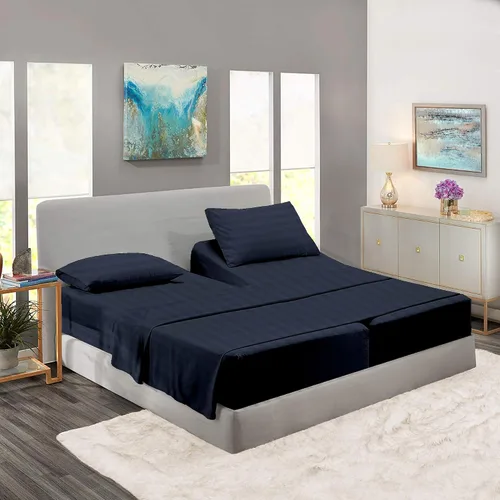 Miniatura 6 de Rajlinen Split Queen Sheet Sets for Adjustable Beds - Sheets for Sleep Number Bed 15" Deep Pocket - 100% Cotton Split Queen Bed Sheet Set - Split