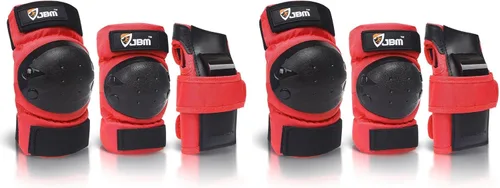 Miniatura 18 de JBM Rodilleras para adultos y niños, coderas y muñequeras para patinaje en línea, patinaje sobre ruedas, monopatín, scootering Rosa