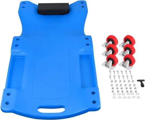 Miniatura 17 de DNA MOTORING Enredadera de perfil bajo de 40 pulgadas de plástico para taller de cochera con apoyacabezas acolchado, bandejas de herramientas y 6