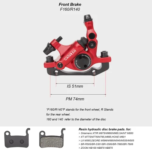 Miniatura 3 de Pinzas de freno de disco hidráulico para bicicleta de carretera XTECH HB-100, frenos de disco MTB para bicicleta de montaña, frenos de disco E-Bike