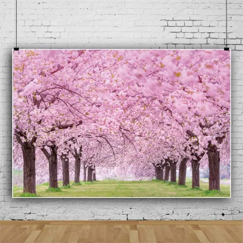 Miniatura 5 de Telón de fondo de flores de cerezo para fotografía, 10 x 7 pies, paisaje de primavera, flor de cerezo, boda, despedida de soltera, decoración