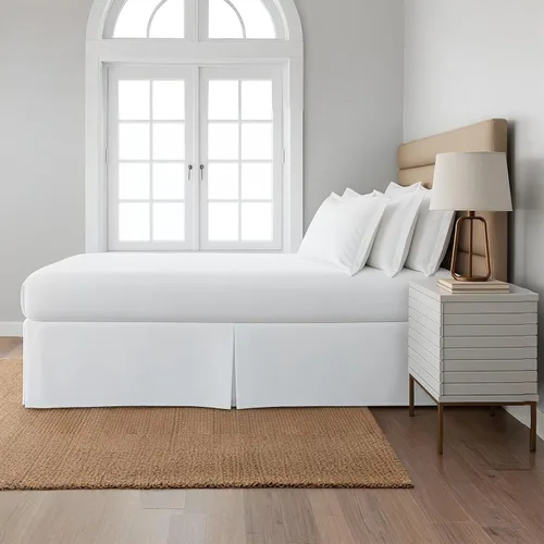 Miniatura 8 de Cottingon Falda de cama plisada con esquinas divididas, 100% microfibra suave, brillante y lujosa, caída a medida de fácil ajuste, tamaño individual