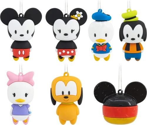 Hallmark Adornos de Navidad de Disney Mickey Mouse Misterio, Resistente a Romper, Juego de 2