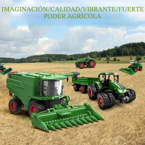 Miniatura 8 de Uarzt - Tractor cosechador con control remoto, juguete de tractor RC con cabezal de maíz, juguetes de tractor RC para niños de 3 años en adelante