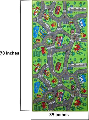Miniatura 2 de Alfombra infantil con diseño de vida urbana, aprende a divertirse, educativa para niños, sistema de tráfico vial, centro de actividad multicolor