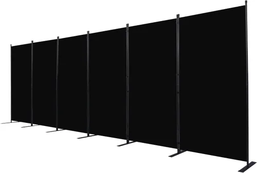 Miniatura 28 de CHOSENM Divisor de pared, 4 paneles divisores de habitación y pantallas de privacidad plegables con pies de soporte más anchos, pantalla de Gris