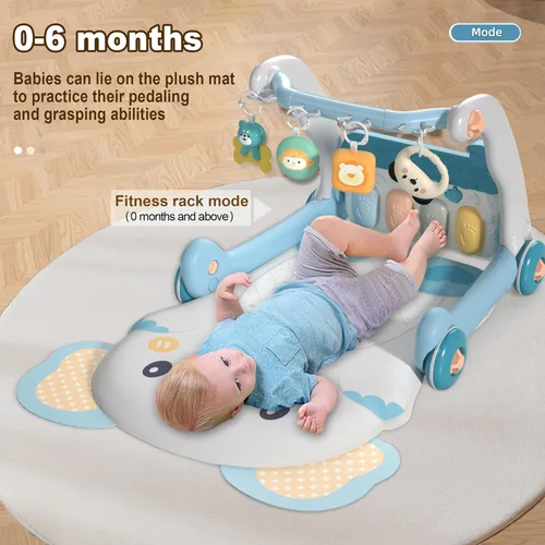 Miniatura 2 de Caterbee 2 en 1 Baby Piano Play Mat & Standing Toy con música y luz (azul)