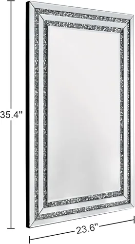 Miniatura 3 de KOHROS Crush Diamond Espejo de baño de 36 x 24 pulgadas, espejos de cristal para decoración de pared, espejo de pared rectangular para baño, entrada