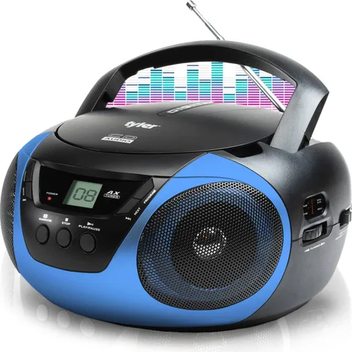 Tyler - Reproductor de CD Boombox portátil, radio AM/FM Combo, reproductores de CD de Boom Box dinámicos para estéreo portátil para el