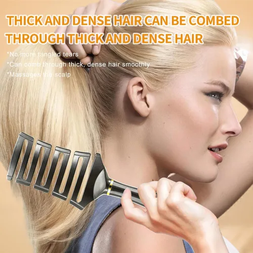 Miniatura 7 de SHINLEA Cepillo desenredante curvo para cabello rizado, cepillo profesional ventilado antienredos para húmedo y seco, ideal para cabello texturizado