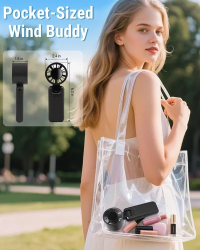 Miniatura 4 de Ventilador turbo portátil 4 en 1, 15000 RPM/180° plegado/5000 mAh/20 horas, ventilador de mano recargable con tecnología Air Turbo, pantalla LED