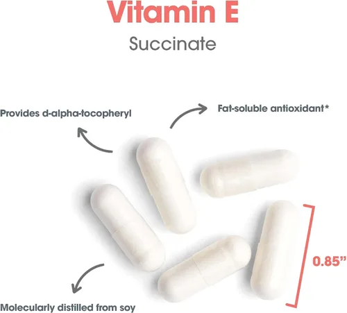 Miniatura 5 de Allergy Research Group Succinato de Vitamina E 400 Iu 100 Cápsulas Vegetales