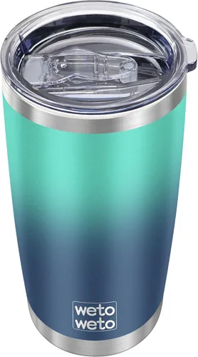 Miniatura 44 de WETOWETO - Vaso de viaje con aislamiento de 20 onzas, de acero inoxidable, con doble pared, a prueba de fugas, taza de café con revestimiento