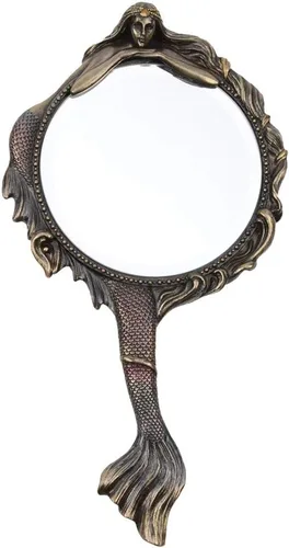 Unicorn Studios Espejo de tocador de mano estilo vintage con acabado de bronce antiguo de resina de molde en frío