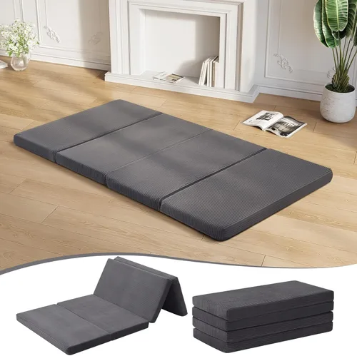 MeMoreCool Colchón plegable de futón doble, colchón plegable japonés, tapete para dormir para adultos, invitados, fiestas de pijamas, tapete de