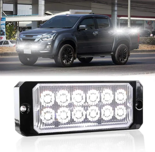 Miniatura 9 de Barra de luz estroboscópica de emergencia LED roja 12-24V 12 LED para coche, vehículo, camión, advertencia, luz de flash diferente, modo