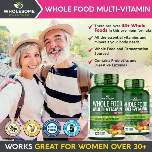 Miniatura 5 de Whole Food Multivitamínico para mujeres – Multi Vitaminas, Minerales, Extractos Orgánicos – Vegano Vegetariano – Mejor para la Energía Diaria