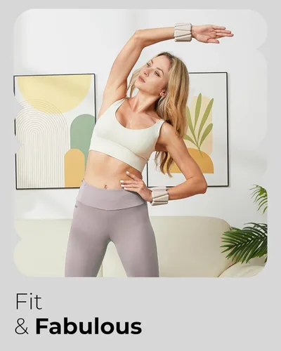Miniatura 5 de Peso para Pilates Pesas ajustables para muñeca y tobillo para mujeres Brazaletes con peso 1 libra/ 2 libras cada una (Juego de 2)