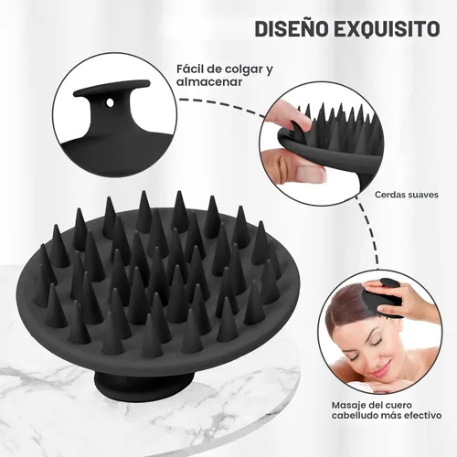 Miniatura 3 de Meartchy Cepillo de champú y masajeador de cuero cabelludo de silicona, cepillo para el cuero cabelludo para el crecimiento del cabello