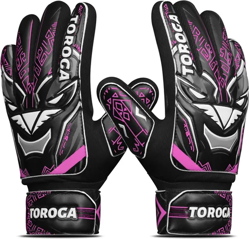 Miniatura 7 de Guantes de portero para niños y jóvenes, guantes de portero de fútbol, agarre de látex fuerte, soporte de muñeca doble y malla transpirable, guantes