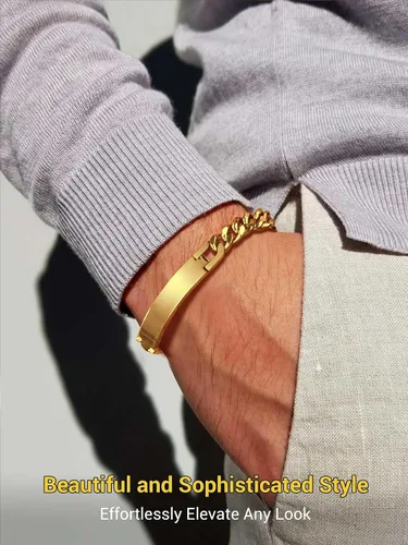 Miniatura 2 de PROSTEEL Pulsera personalizada para hombres y mujeres, con fecha de nombre, con grabado inicial y cita de inicial, pulseras de identificación