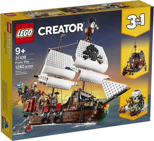 Miniatura 3 de LEGO Creator 3 en 1 - Juego de construcción de barco pirata, los niños pueden reconstruir el barco pirata en una posada o isla de calavera, cuenta