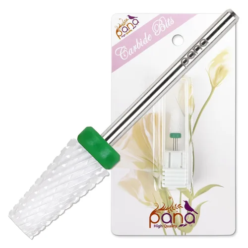 Miniatura 16 de PANA - Cabezal cónico de carburo con vástago de 3/32 pulgadas (negro, grano grueso), broca de uñas para eliminación rápida de acrílico o gel duro