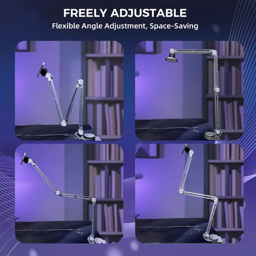 Miniatura 6 de Soporte para tablet para escritorio, soporte de escritorio para iPad, soporte magnético para tableta para escritorio, soporte de brazo plegable