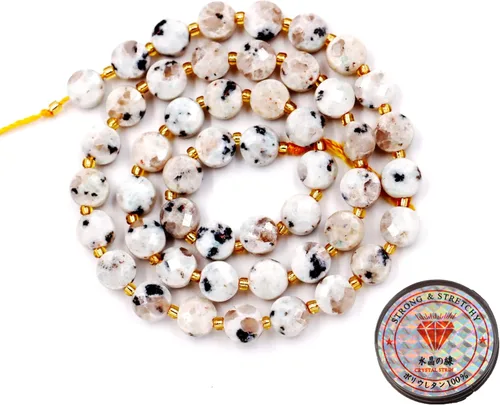 Miniatura 37 de Cuentas de piedras preciosas para la fabricación de joyas, cuentas de monedas facetadas de piedra natural piedra de sangre africana de 0.236 in