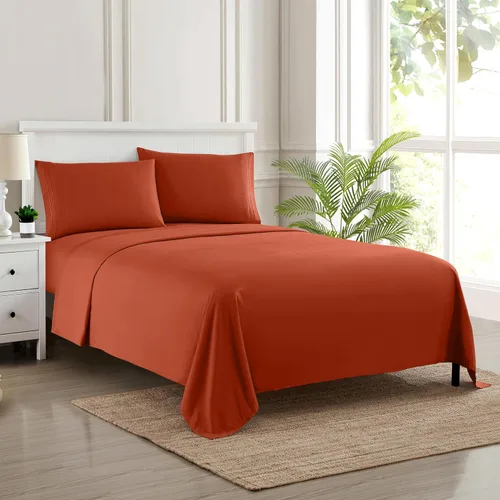 Miniatura 39 de Juego de sábanas de 1800 hilos – Sábanas de microfibra cepillada suave de calidad egipcia – Juego de ropa de cama de lujo con sábana encimera