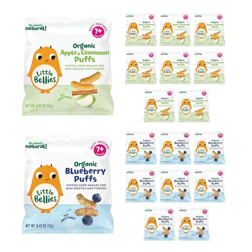 Miniatura 11 de Little Bellies Bocadillo orgánico de arándanos para bebés (paquete de 18 paquetes individuales de 0.42 onzas)
