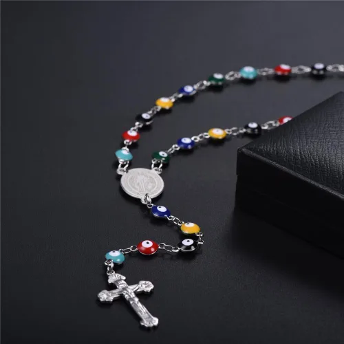 Miniatura 6 de U7 Catholic Gift Stainless Steel 18K Gold Plated Coin MedalCrucifix CrossVirgin MaryRosary Necklaces for Women Men