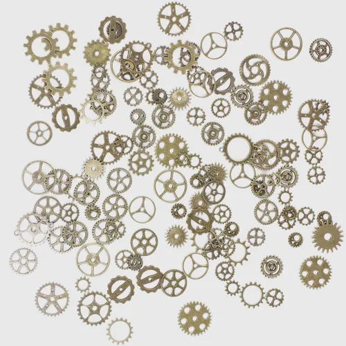 Miniatura 6 de Bihrtc. - 3.53 onzas de mezcla de dijes de esqueleto de metal para manualidades; accesorios y dijes antiguos para hacer pulseras, collares, joyería.