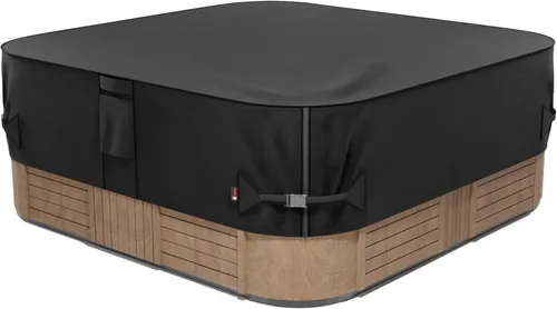 Miniatura 12 de iBirdie Cubierta rectangular impermeable para bañera de hidromasaje para exteriores, 73 x 62 pulgadas, para 72 x 61 o 71 x 60 o 70 x 59 pulgadas